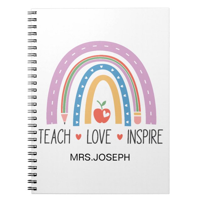 Carnet Teach Love Inspire Teacher  (Devant)