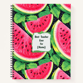 Carnet Teacher Appreciation Personalized Watermelon 