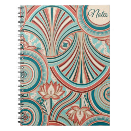 Carnet Teal et Coral Nouveau Flow