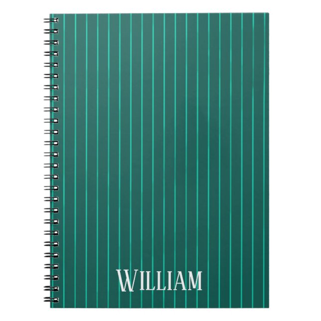 Carnet Teal pinstripes (Devant)