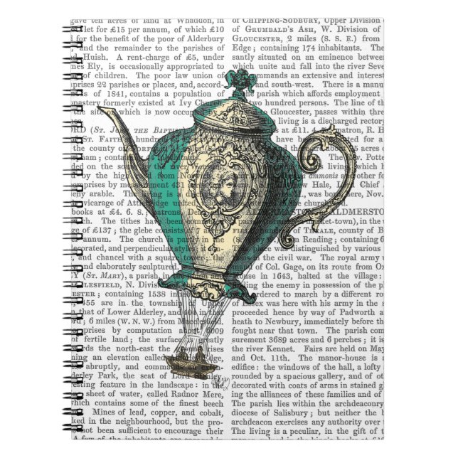 Carnet Teapot volant 1 Vert et Jaune (Devant)