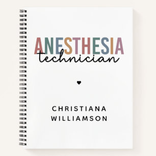 Carnet Technicien d'anesthésie personnalisée Technique d'