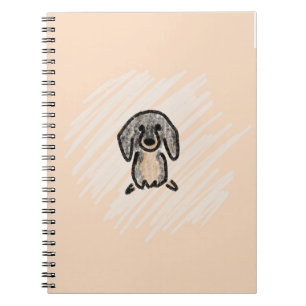 carnet teckel marron et noir