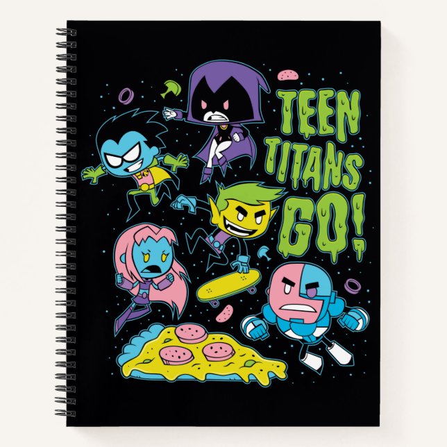 Carnet Teen Titans Go! | Graphisme pizza des 90 années sy (Devant)