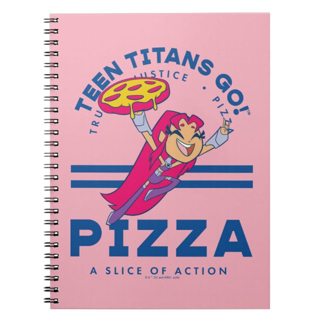Carnet Teen Titans Go ! Starfire "Truth Justice Pizza" (Devant)