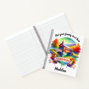 Carnet teintes d'automne par un pont du Vermont