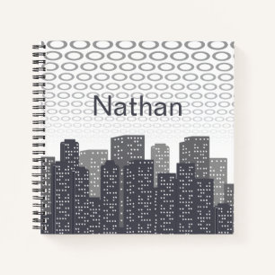Carnet Teintes de gris de paysage urbain personnalisé