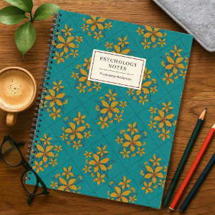 Carnet Téléc Gold Bohème Chic Vintage Floral Étudiant Per