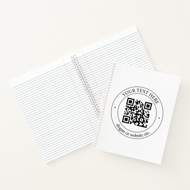 Carnet Téléchargez votre propre code QR et texte personna (Intérieur)