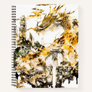 Carnet Temple de dragon de la mythologie asiatique majest