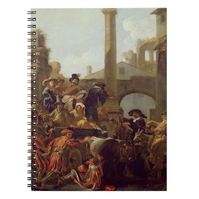 Carnet Temps de carnaval à Rome, 1653 (huile sur la (Devant)