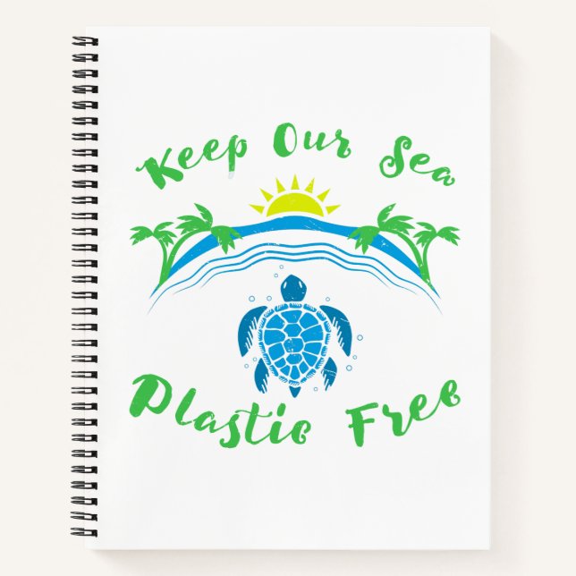 Carnet Tenez notre mer Plastique Libre Changement climati (Devant)