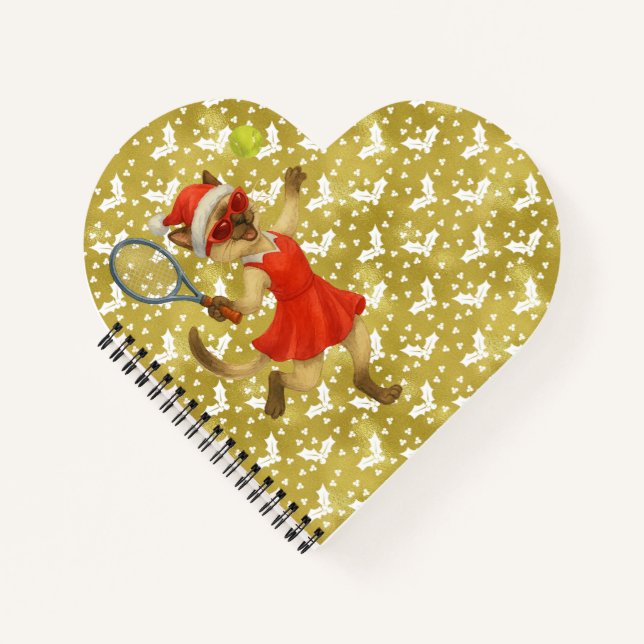 Carnet Tennis Christmas themed for Cat Lovers  (Devant)