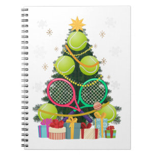 Carnet Tennis Christmas Tree Joueur Tennis Coach