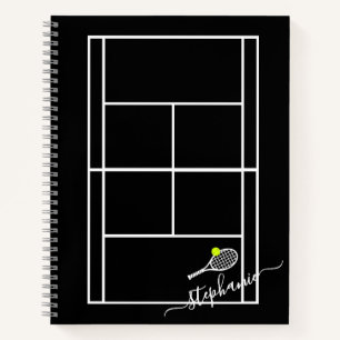 Carnet Tennis Personnalisé Élégant Script Nom personnalis
