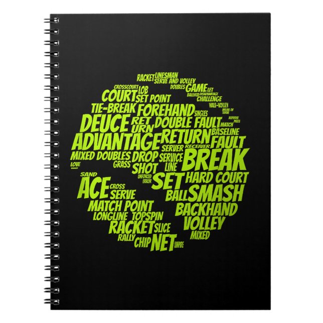Carnet Termes Tennis Joueur De Tennis Jouer Tennis Ball (Devant)