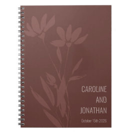 Carnet Terracotta moderne Floral Line Art Mariage Personn