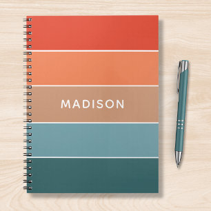 Carnet Terre colorée moderne en bloc de couleur Nom perso