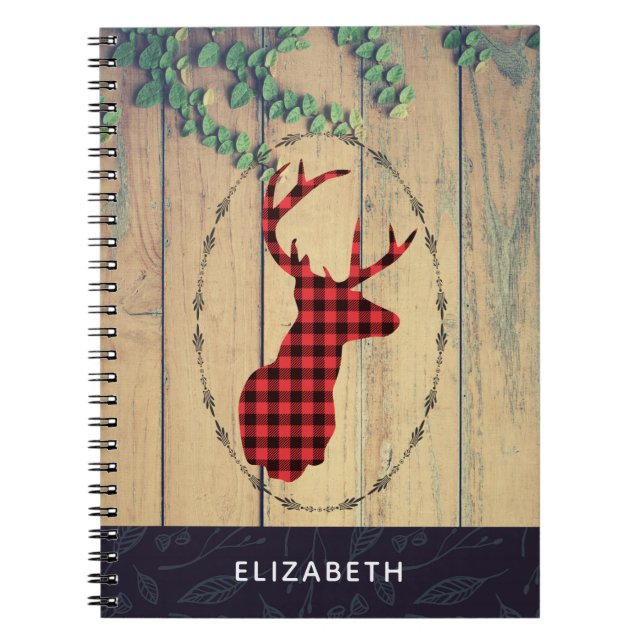 Carnet Tête de cerf avec Antlers sur plateaux en bois ave (Devant)