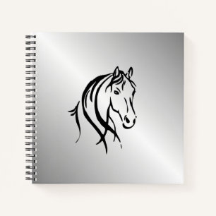 Carnet Tête de cheval sur argent