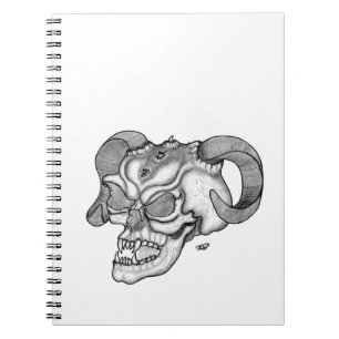 Carnet Tête de diable crâne noir et blanc