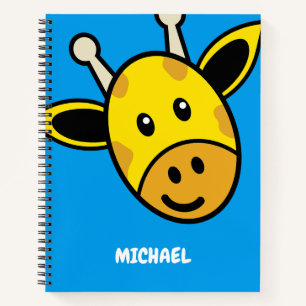 Carnet Tête de girafe mignonne Monogramme de nom de des