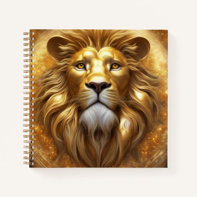 Carnet Tête de lion doré superbe (Devant)