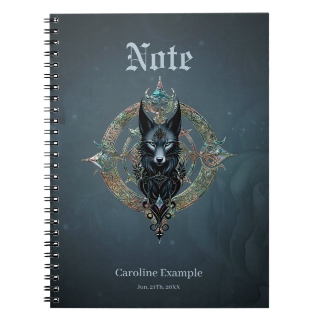 Carnet Tête de loups noirs aux yeux bleus percevants, (Devant)
