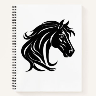Carnet Tête de magnifique cheval noir  