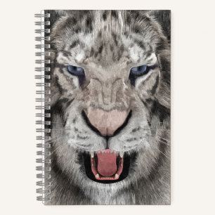 Carnet Tête de Tigre Blanc Esthétique Faunique
