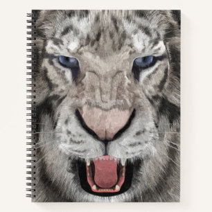 Carnet Tête de Tigre Blanc Esthétique Faunique