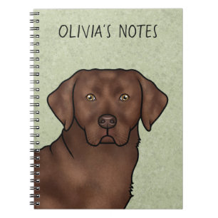 Carnet Tête et nom de Labrador Retriever Chocolat