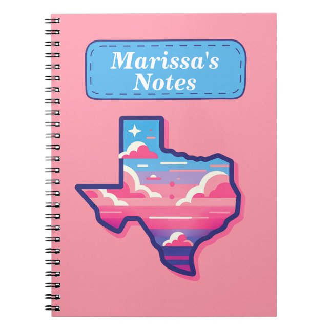 Carnet Texas Pink and Blue Cotton Candy Skies (Devant)