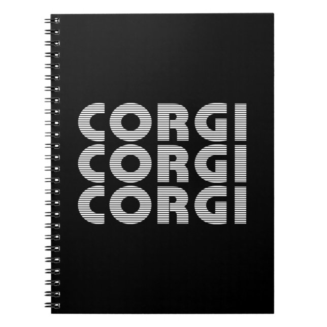 Carnet Texte blanc moderne Corgi (Devant)