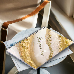 Carnet Texte de luxe en marbre doré