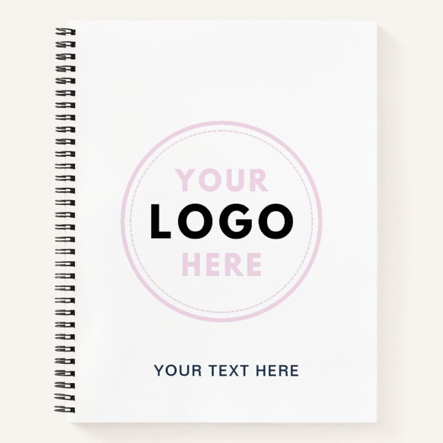 Carnet Texte du logo d'entreprise simple et code QR (Devant)
