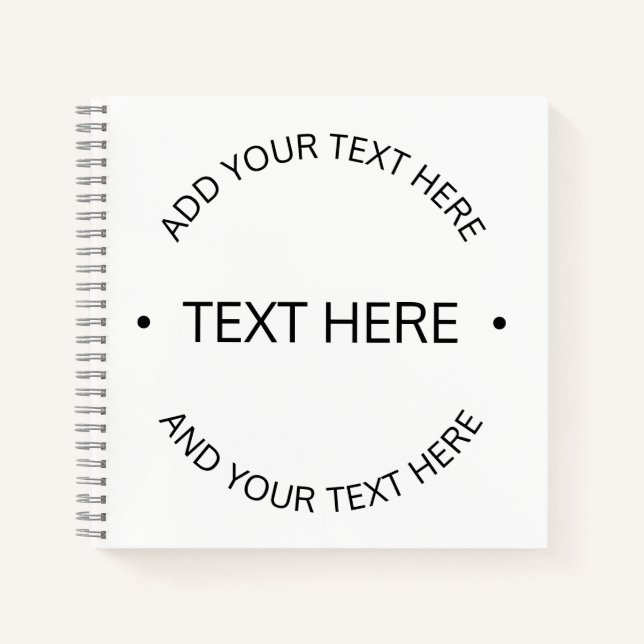 Carnet Texte éditable simple moderne | Blanc & Noir (Devant)
