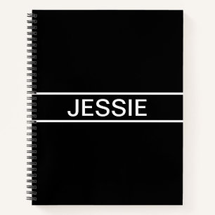 Carnet Texte personnalisable Moderne Gras Noir & Blanc