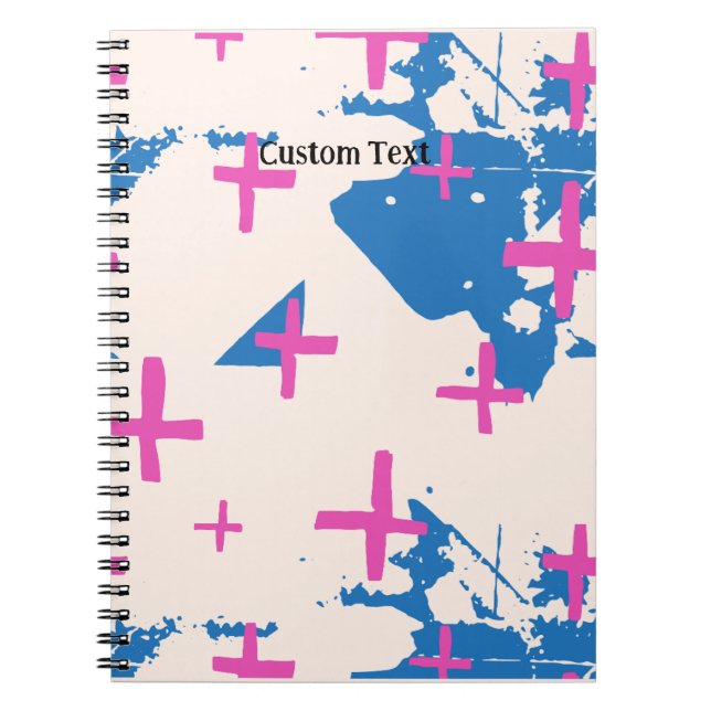 Carnet TEXTE PERSONNALISÉ + ARRIÈRE - PLAN - Croix modern (Devant)