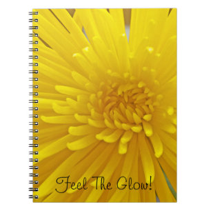 Carnet Texte Personnalisé Spiky Jaune Dahlia Flower Phot