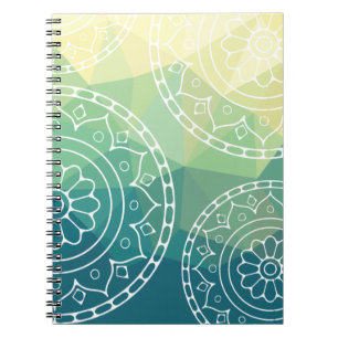 Carnet Texte personnalisé vert Mandala