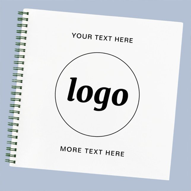 Carnet Texte simple de logo pour promotion commerciale (Simple logo and custom text business promotional notebook with choice of cover type and interior)