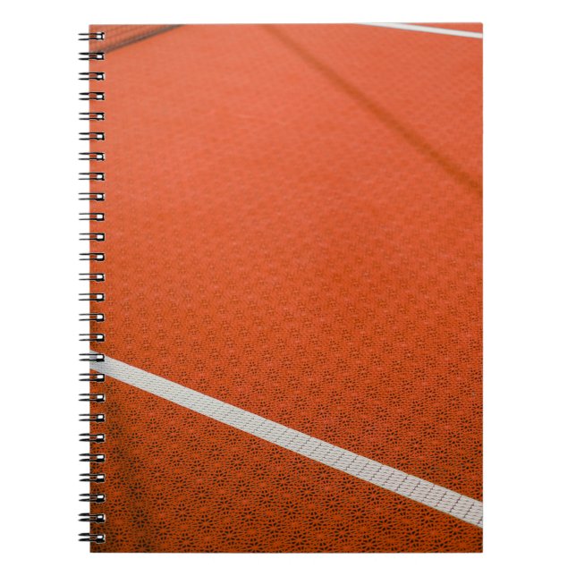 Carnet textile orange et blanc (Devant)