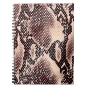 Carnet texture Brown en cuir de serpent