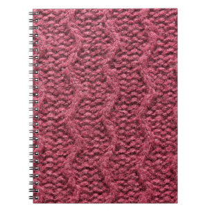 Carnet Texture de chandail en nappe, cerise pourpre.