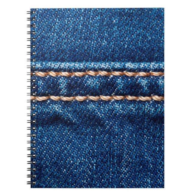 Carnet Texture de denim bleu avec couture, Jeans (Devant)