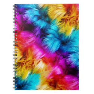 Carnet texture de fausse fourrure de monstre arc-en-ciel