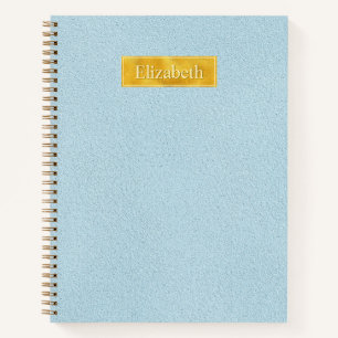 Carnet Texture de faux cuir bleu avec bannière en feuille