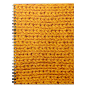 Carnet Texture de laine tricotée jaune arrière - plan mot