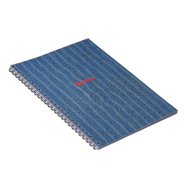 Carnet Texture de liège bleu avec lignes blanches (Côté Droit)